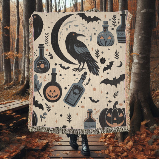 Halloween Woven Blanket Tapestry ThrowBlanketsVTZdesigns52x37 inchPhotobatsblanketBlankets