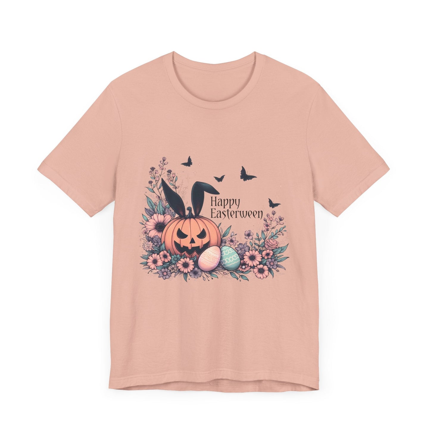 Happy Easterween Short Sleeve Tee ShirtT - ShirtVTZdesignsPeachXSbunnyCottonCrew neck