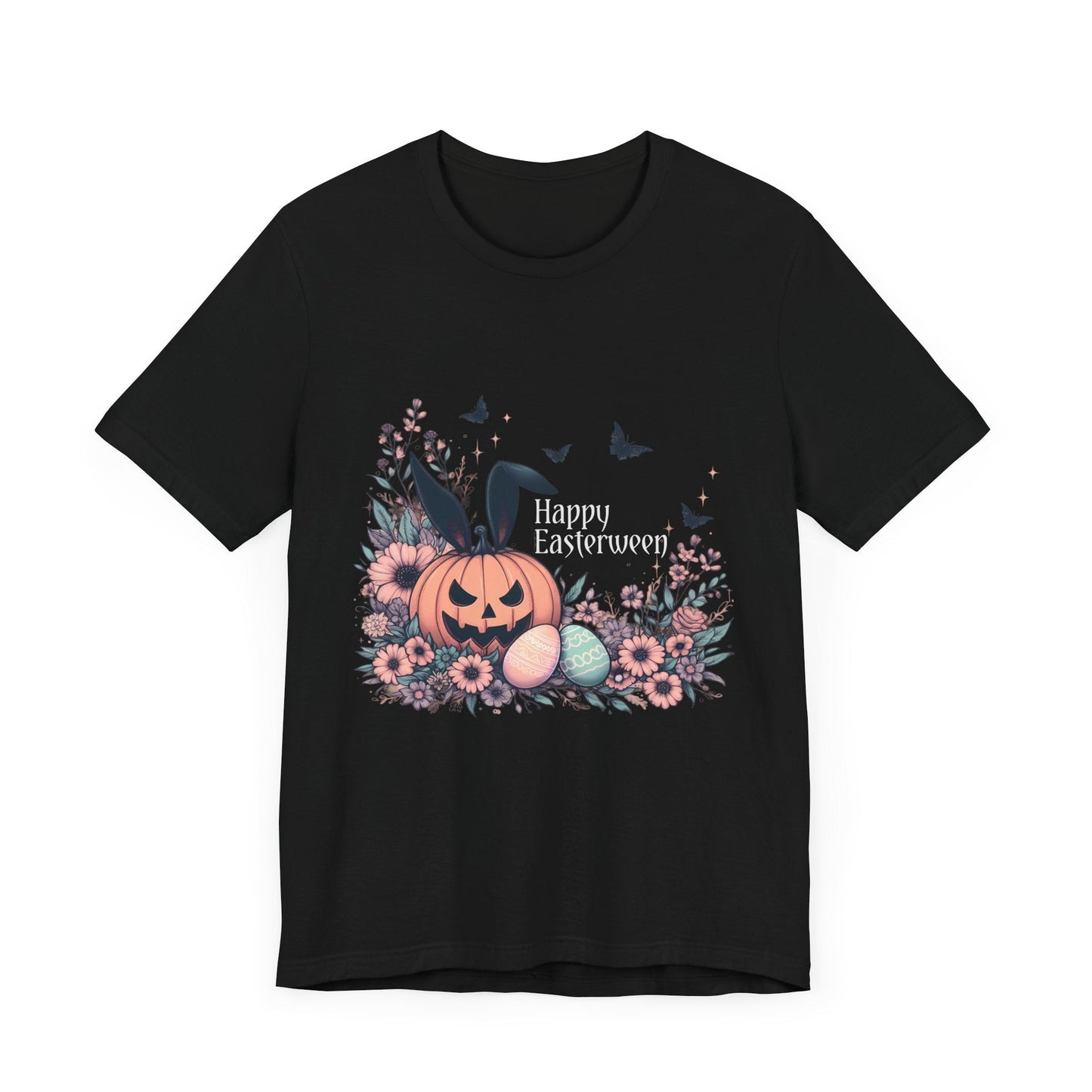 Happy Easterween Short Sleeve Tee ShirtT - ShirtVTZdesignsBlackXSbunnyCottonCrew neck