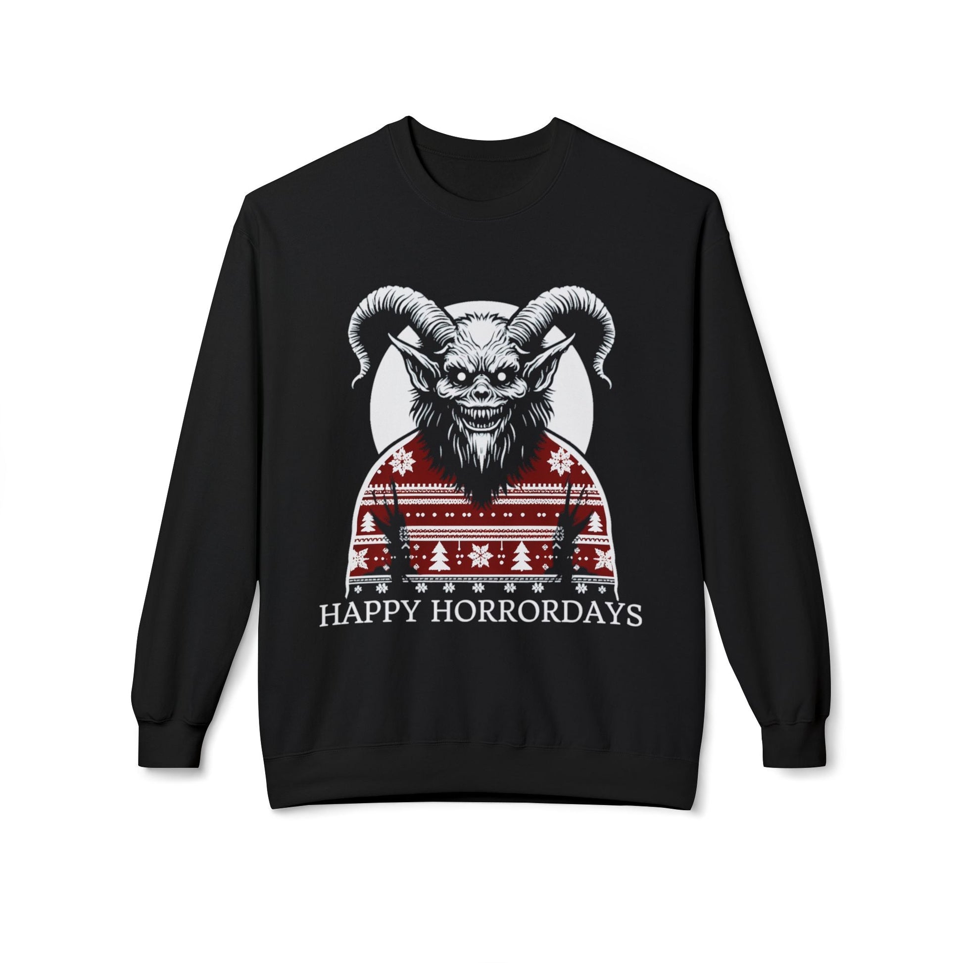 Happy Horrordays Krampus Pullover SweatshirtSweatshirtVTZdesignsBlackSchristmasclothingcreepmas