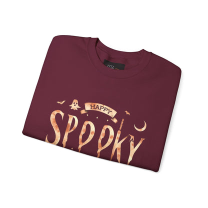 Happy Spooky Season Crewneck Pullover SweatshirtSweatshirtVTZdesignsSMaroonbatsclothesclothing