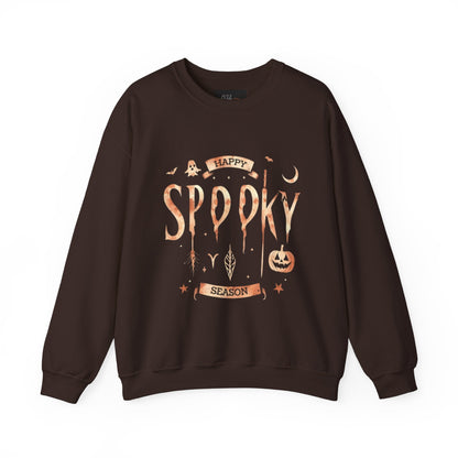Happy Spooky Season Crewneck Pullover SweatshirtSweatshirtVTZdesignsSDark Chocolatebatsclothesclothing