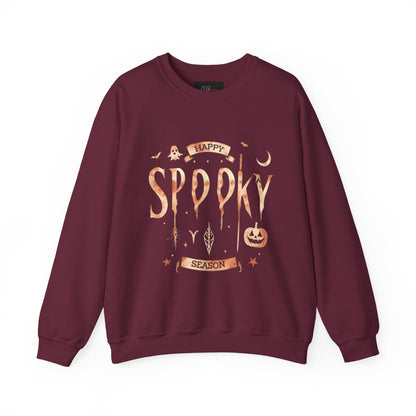 Happy Spooky Season Crewneck Pullover SweatshirtSweatshirtVTZdesignsSMaroonbatsclothesclothing