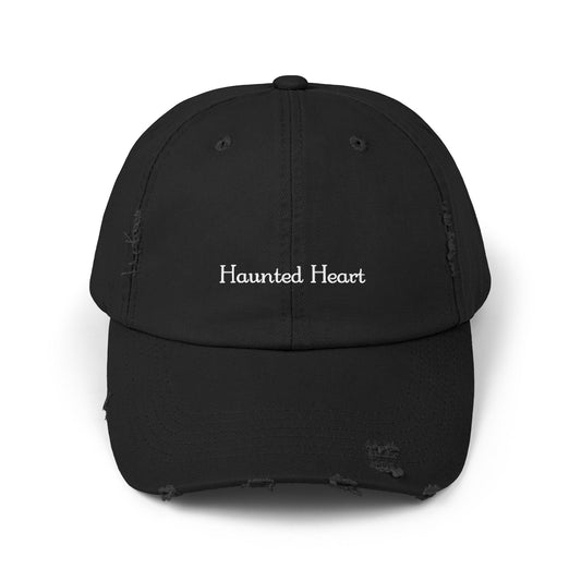 Haunted Heart Distressed HatHatsVTZdesignsBlackOne sizeAccessoriesbaseball capbaseball hat