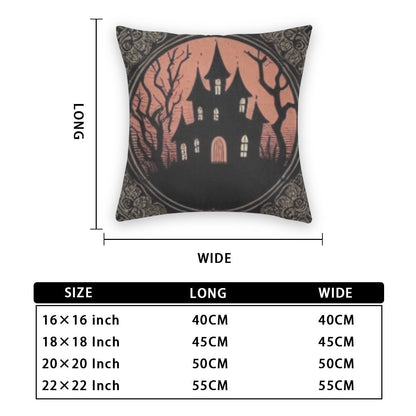 Haunted House and Raven Throw Pillowcase Set of 2pillowcaseVTZdesignsWhite16x16Inchdouble sidedgothgothic