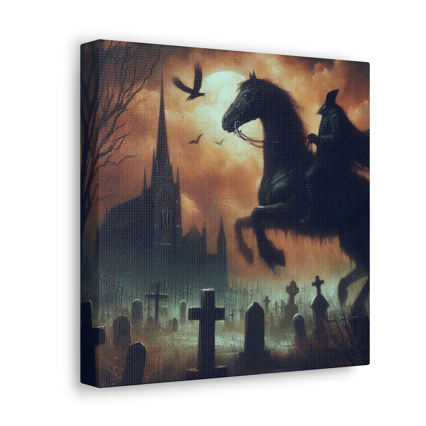 Headless Horseman In Graveyard Canvas Gallery WrapCanvasVTZdesigns10″ x 10″1.25"Art & Wall DecorCanvascemetery