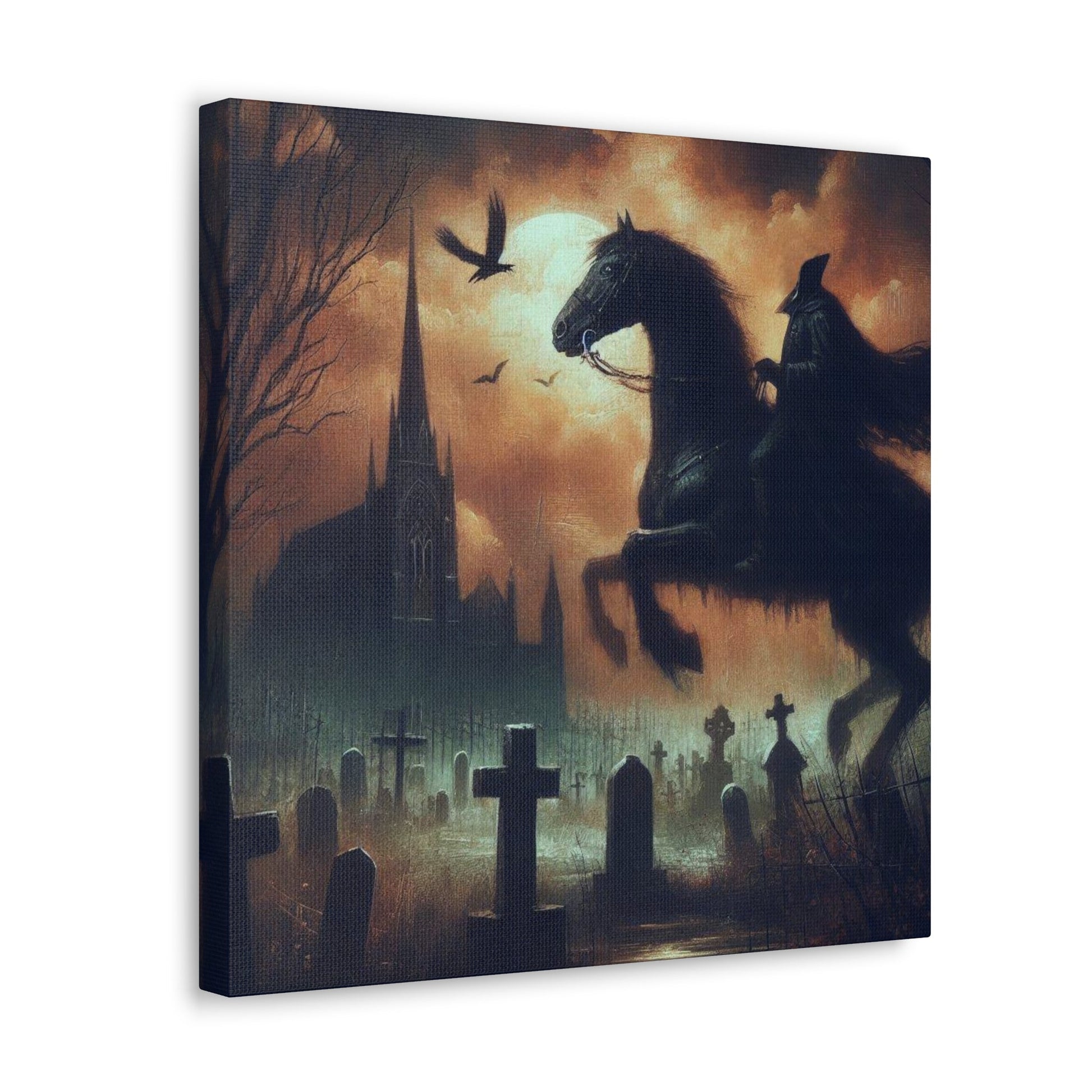 Headless Horseman In Graveyard Canvas Gallery WrapCanvasVTZdesigns16″ x 16″1.25"Art & Wall DecorCanvascemetery