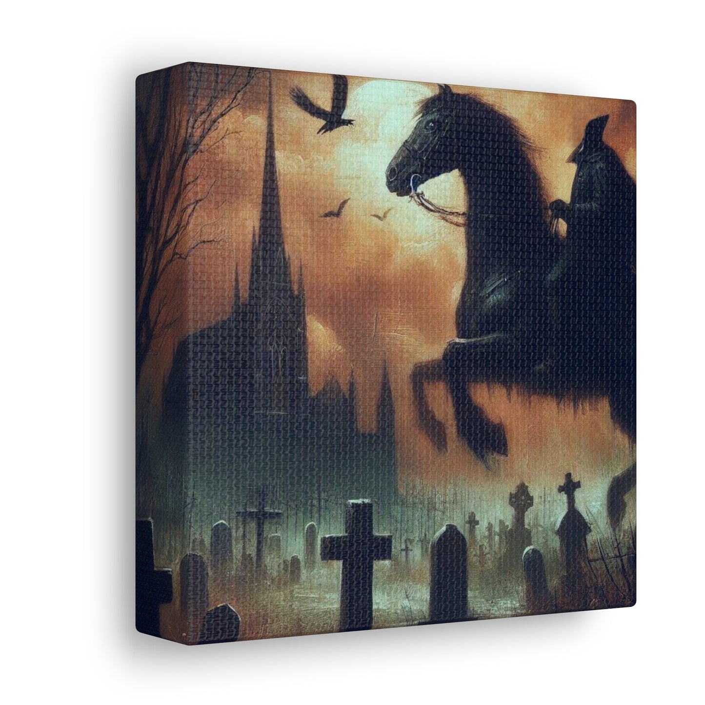 Headless Horseman In Graveyard Canvas Gallery WrapCanvasVTZdesigns6″ x 6″1.25"Art & Wall DecorCanvascemetery