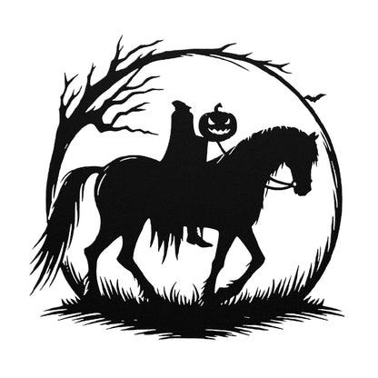 Headless Horseman Metal SignWall ArtVTZdesignsBlack12 InchArt & Wall Decorgothicheadless