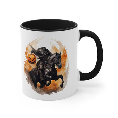 Headless Horseman Pumpkin Head Accent Coffee Mug 11ozMugVTZdesignsBlack11oz11 oz11ozaccent mug