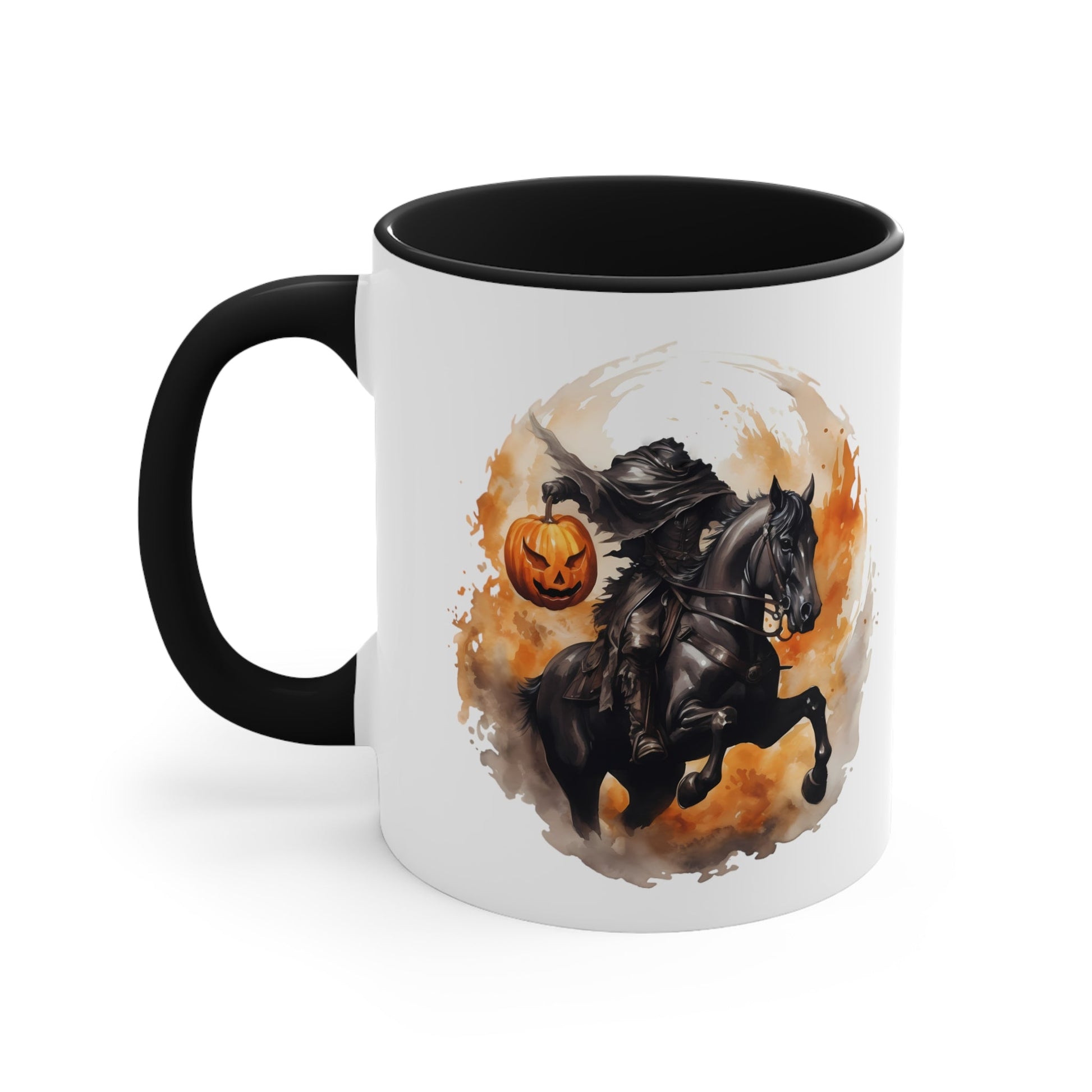 Headless Horseman Pumpkin Head Accent Coffee Mug 11ozMugVTZdesignsBlack11oz11 oz11ozaccent mug