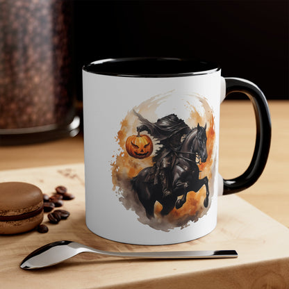 Headless Horseman Pumpkin Head Accent Coffee Mug 11ozMugVTZdesignsBlack11oz11 oz11ozaccent mug