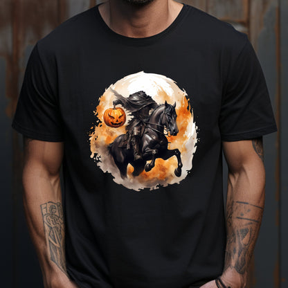 Headless Horseman Pumpkin Head Tee ShirtT - ShirtVTZdesignsDark ChocolateSCrew neckDTGfall