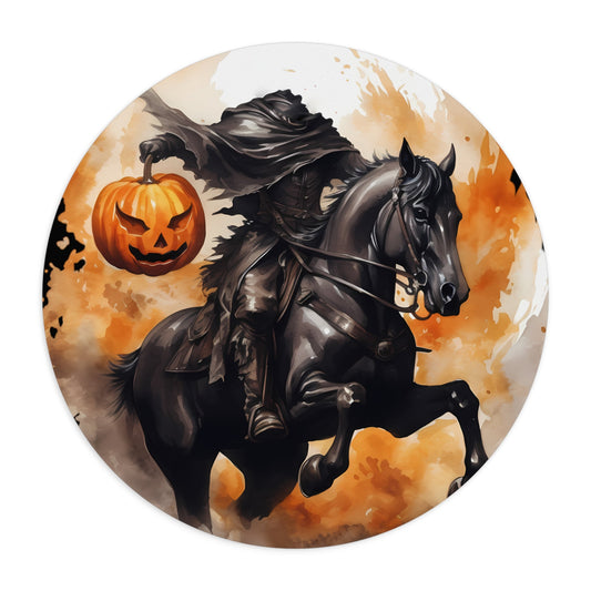 Headless Horseman Round Mouse PadHome DecorVTZdesignsOne sizeRoundAccessoriesDeskhalloween