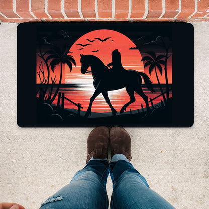 Headless Horseman Summer Rubber DoormatVTZdesigns30x18Whitebeachdoor matdoormats