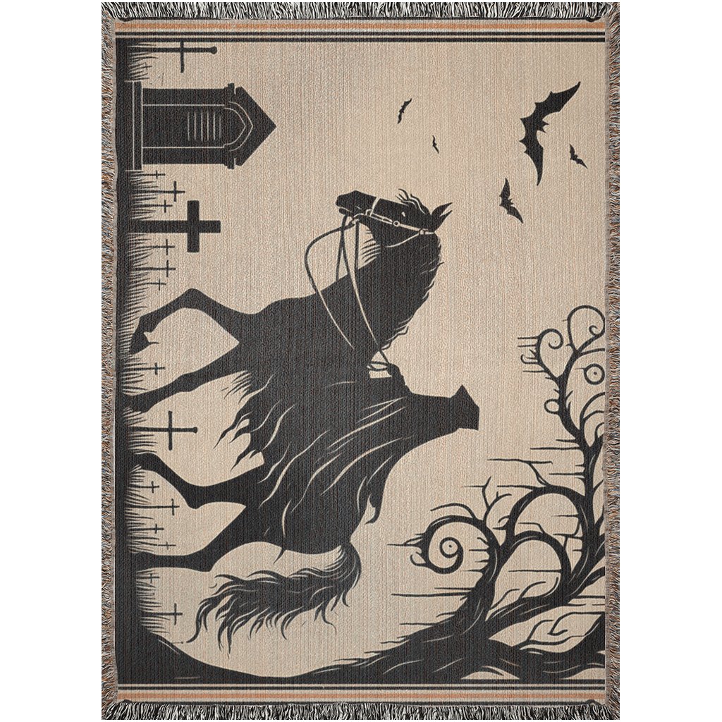 Headless Horseman Woven Blanket Tapestry ThrowVTZdesigns52x37 inchPhotoblanketBlanketsforest