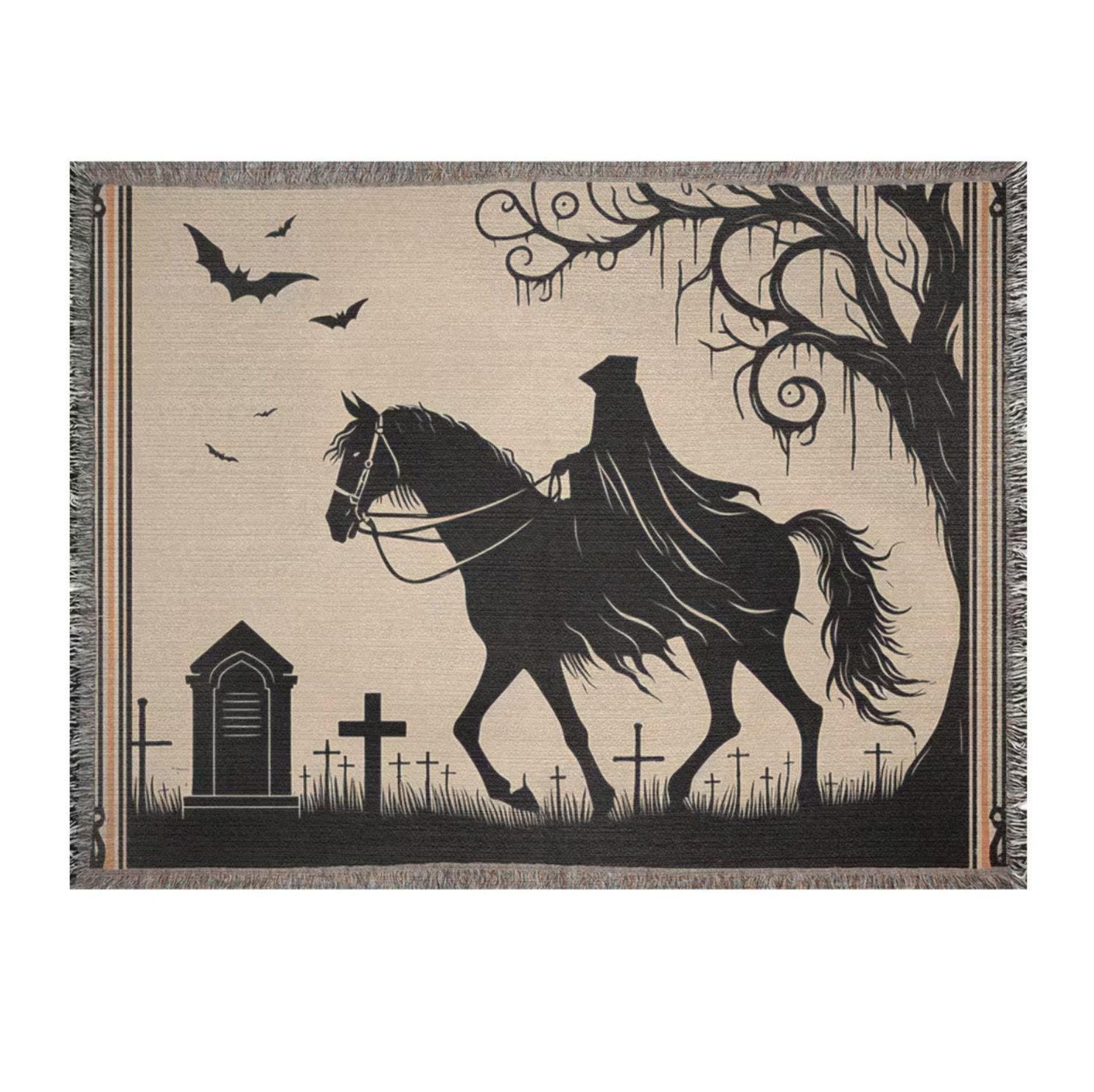 Headless Horseman Woven Blanket Tapestry ThrowVTZdesigns52x37 inchPhotoblanketBlanketsforest