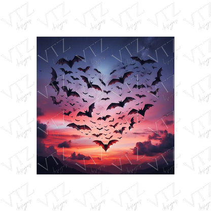 Heart Made of Bats PosterPrint MaterialVTZdesigns13x18 cm / 5x7″Art & Wall Decormoodyspooky