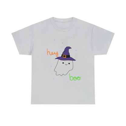 Hey Boo Cute Ghost Tee ShirtT - ShirtVTZdesignsIce GreySCrew neckDTGhalloween