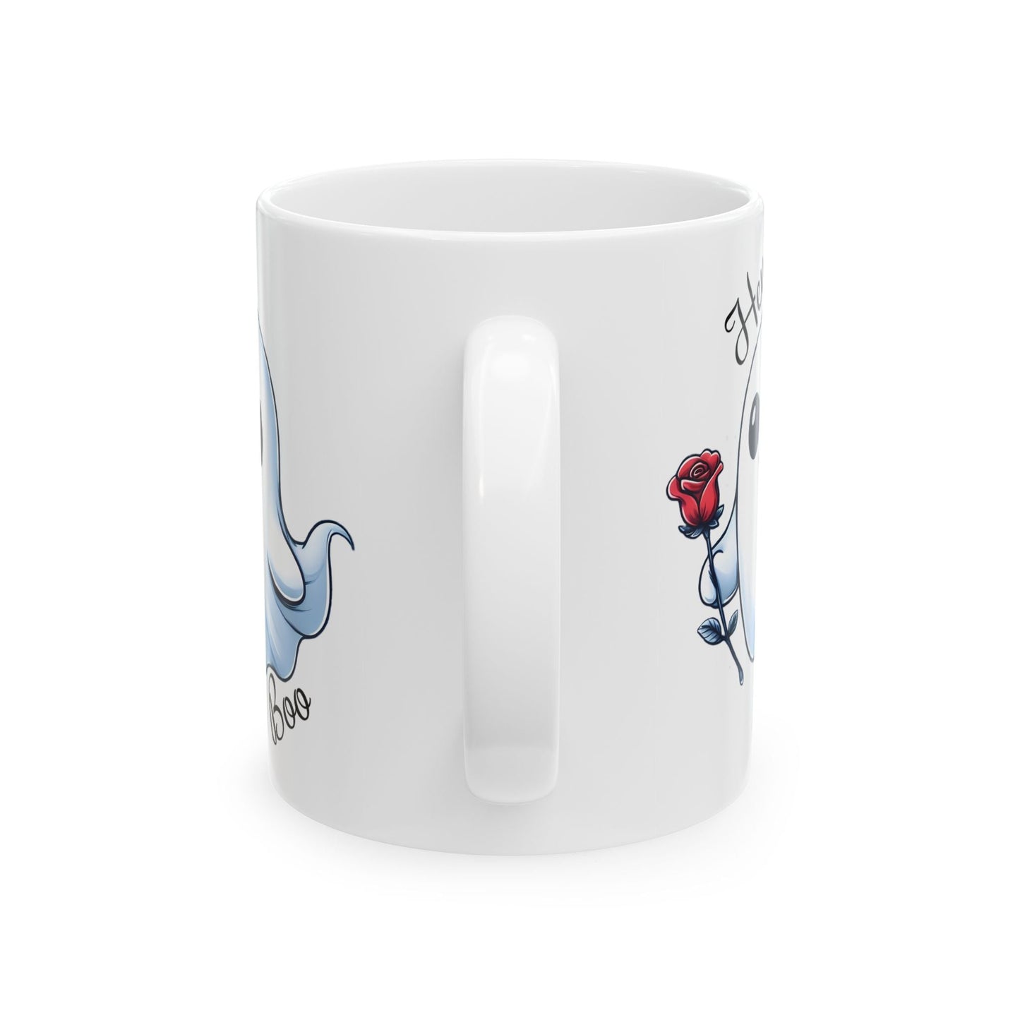 Hey Boo Ghost with Rose Coffee MugMugVTZdesigns11oz15 ozcoffeeCoffee Mugs