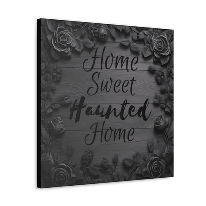 Home Sweet Haunted Home Black Gray Roses Canvas Gallery WrapCanvasVTZdesigns24″ x 24″1.25"Art & Wall DecorCanvasdead roses