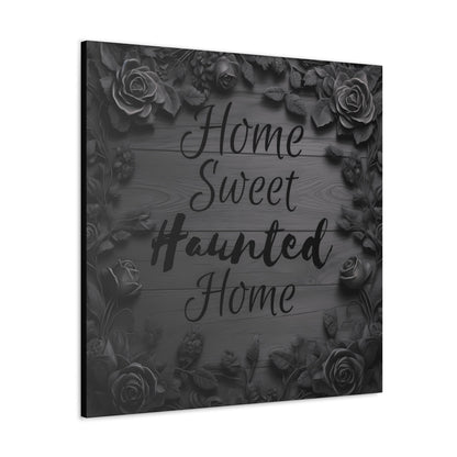 Home Sweet Haunted Home Black Gray Roses Canvas Gallery WrapCanvasVTZdesigns36″ x 36″1.25"Art & Wall DecorCanvasdead roses