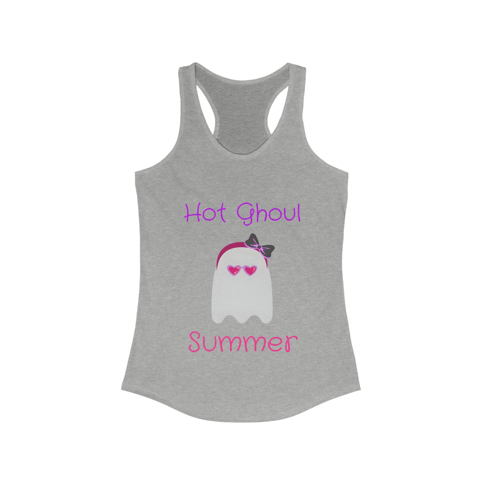 Hot Ghoul Summer Summerween Ghost Women's Racerback Tank Top ShirtTank TopVTZdesignsXSHeather GreyDTGhalloweenNeck Labels