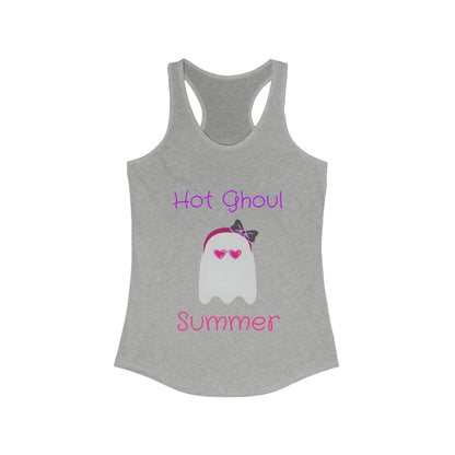 Hot Ghoul Summer Summerween Ghost Women's Racerback Tank Top ShirtTank TopVTZdesignsXSHeather GreyDTGhalloweenNeck Labels