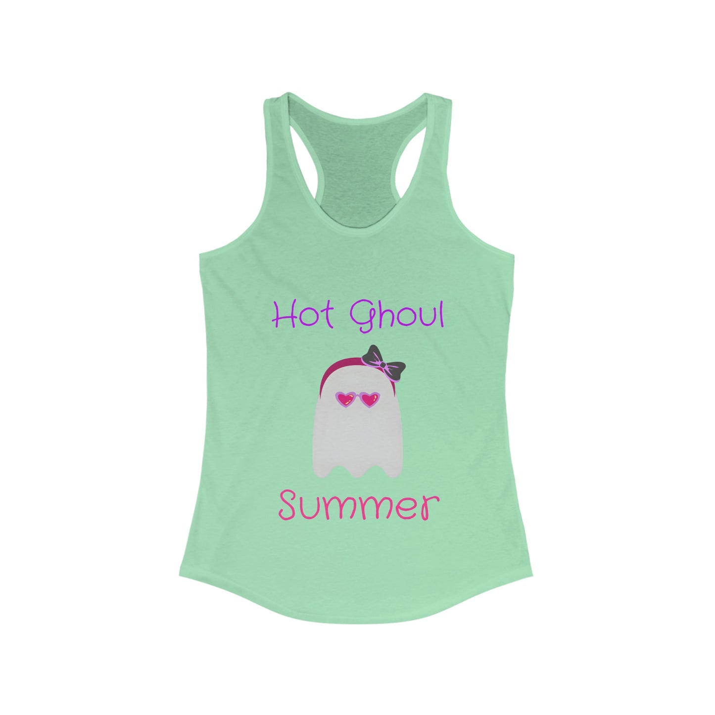 Hot Ghoul Summer Summerween Ghost Women's Racerback Tank Top ShirtTank TopVTZdesignsXSSolid MintDTGhalloweenNeck Labels