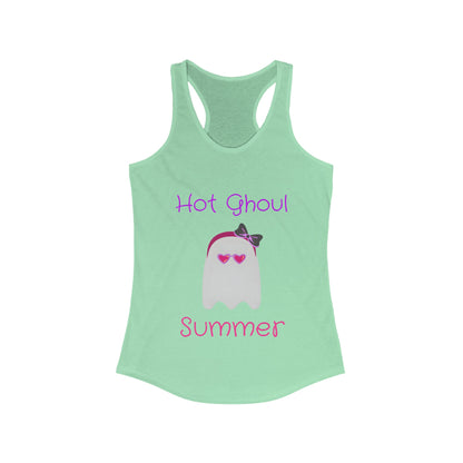 Hot Ghoul Summer Summerween Ghost Women's Racerback Tank Top ShirtTank TopVTZdesignsXSSolid MintDTGhalloweenNeck Labels