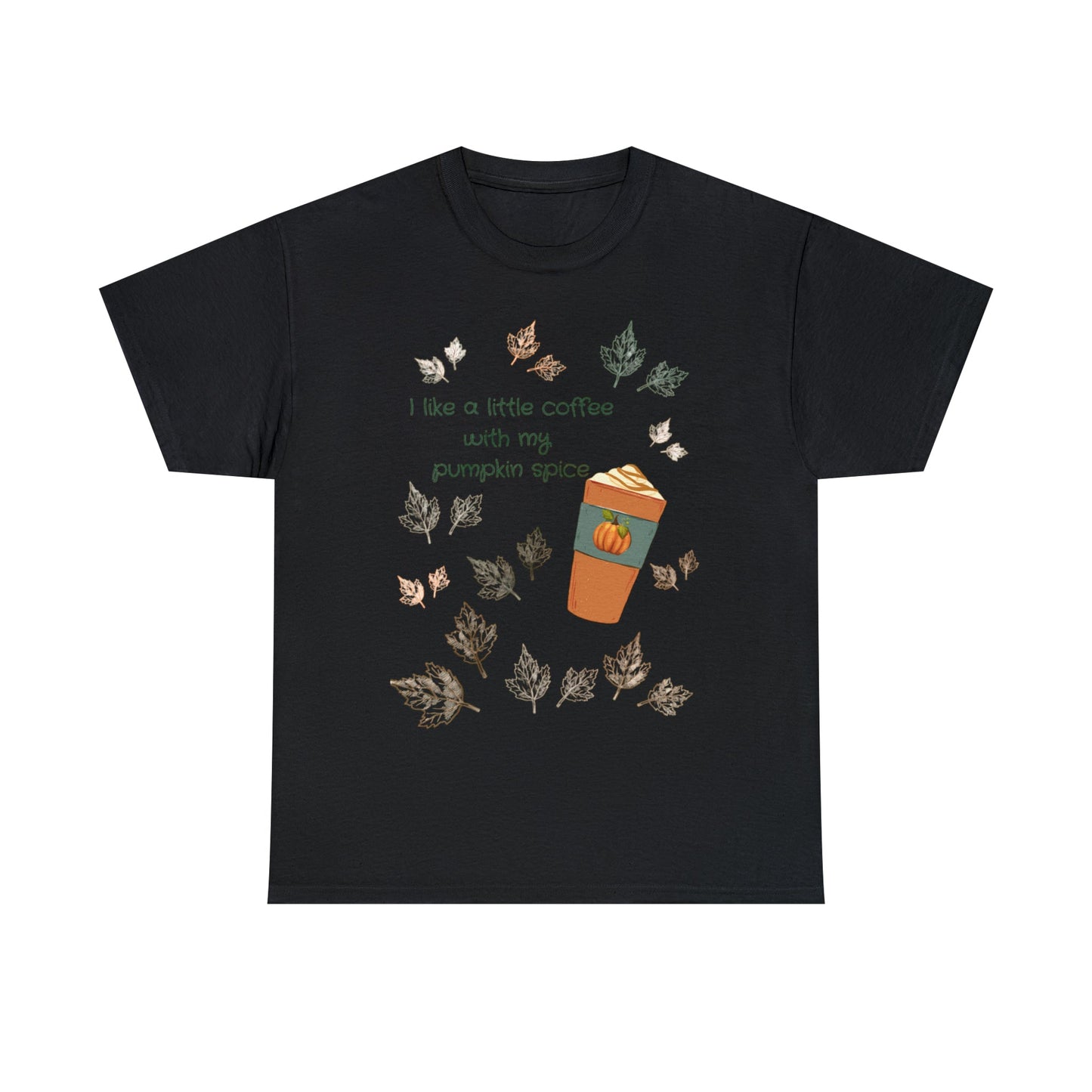 I Like A Little Coffee With My Pumpkin Spice Tee ShirtT - ShirtVTZdesignsBlackSautumncoffeeCrew neck