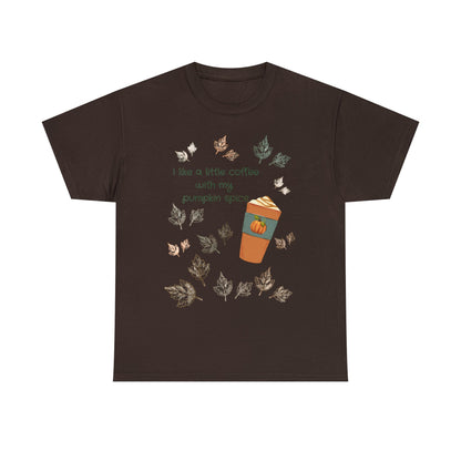 I Like A Little Coffee With My Pumpkin Spice Tee ShirtT - ShirtVTZdesignsDark ChocolateSautumncoffeeCrew neck