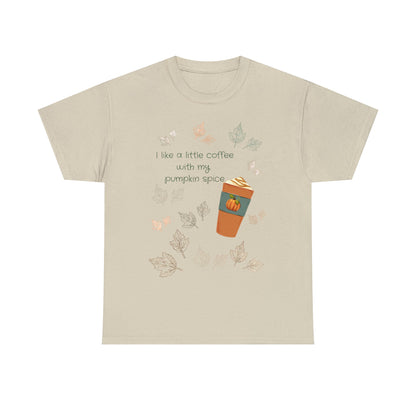 I Like A Little Coffee With My Pumpkin Spice Tee ShirtT - ShirtVTZdesignsSandSautumncoffeeCrew neck