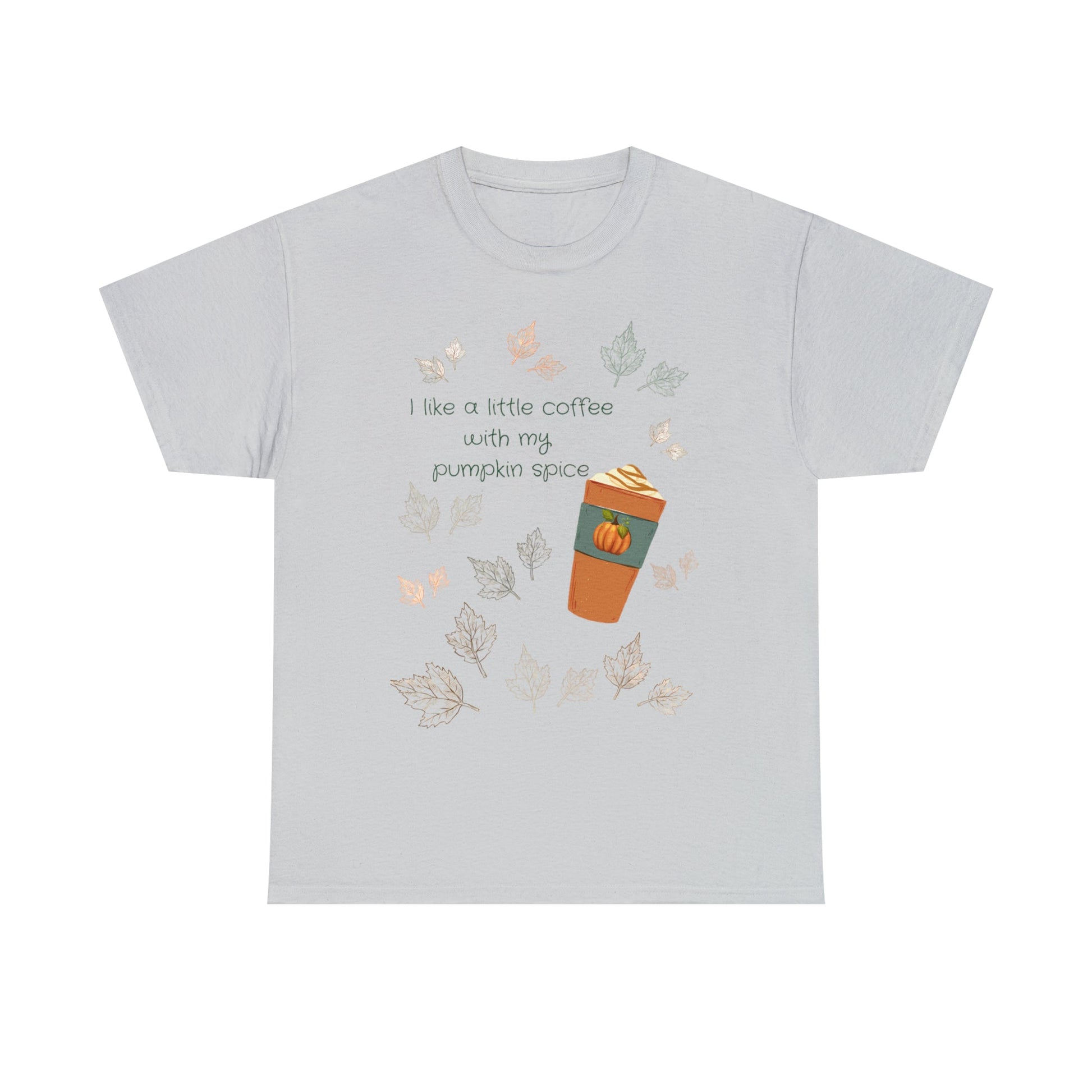 I Like A Little Coffee With My Pumpkin Spice Tee ShirtT - ShirtVTZdesignsIce GreySautumncoffeeCrew neck