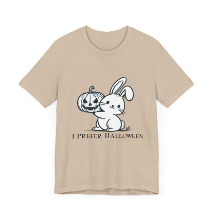 I Prefer Halloween Short Sleeve Tee ShirtT - ShirtVTZdesignsTanXSbunnyCottonCrew neck