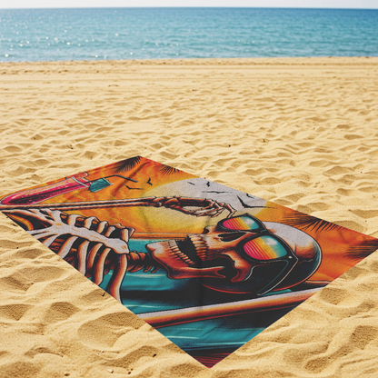 Skeleton on Tropical Beach Towel