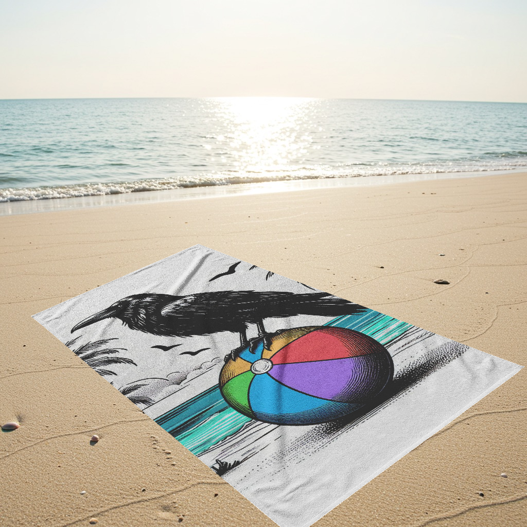 Raven on Beach Ball Towel