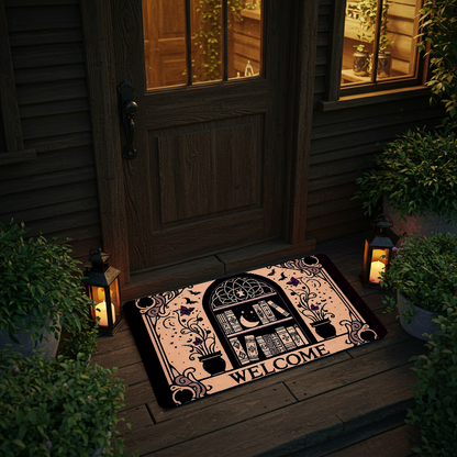 Welcome Witchy Bookshelf Rubber Doormat