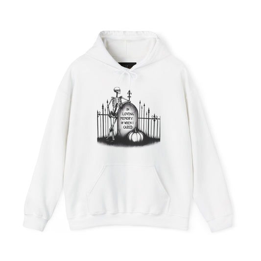 In Loving Memory of When I Cared HoodieHoodieVTZdesignsWhiteScemeteryclothingDTG