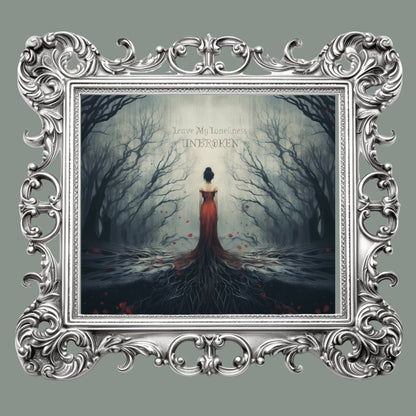 Leave My Loneliness Unbroken Poster Wall Art Decor Woman In Dark ForestVTZdesigns5″×7″edgar allan poeforestgothic