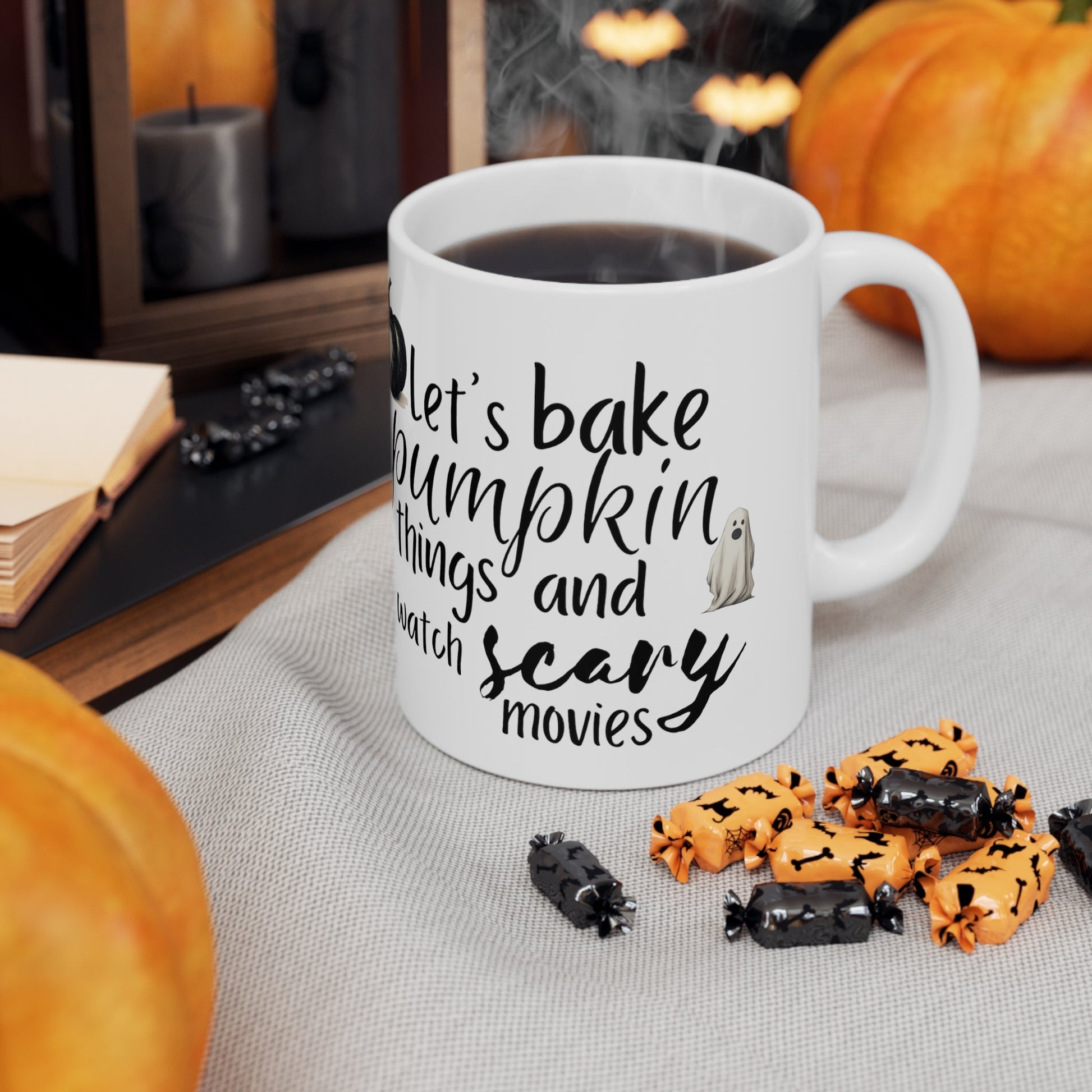 Let's Bake Pumpkin Things and Watch Scary Movies Ceramic Mug 11ozMugVTZdesigns11oz11ozbakingCoffee Mugs