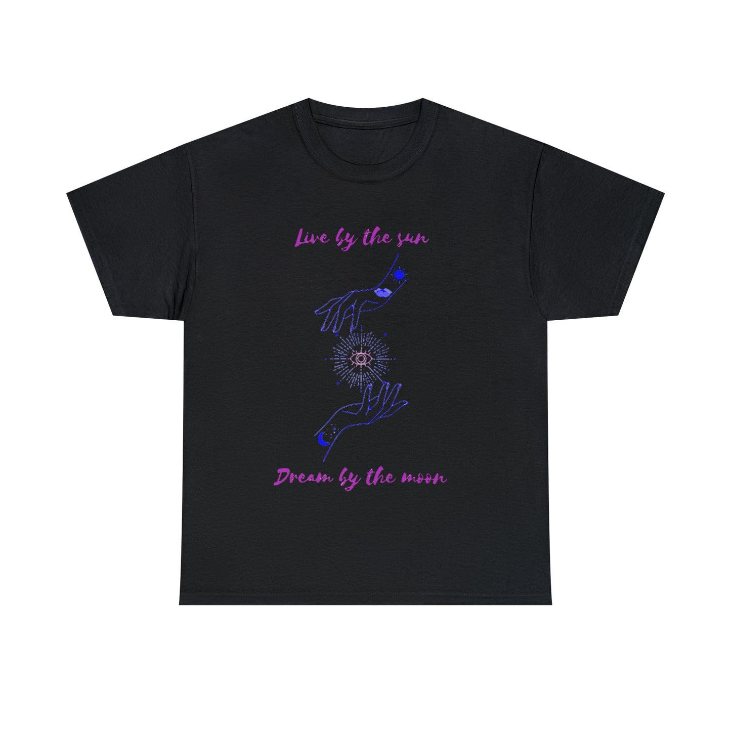 Live By The Sun Dream By The Moon Tee ShirtT - ShirtVTZdesignsBlackScelestialCrew neckDTG