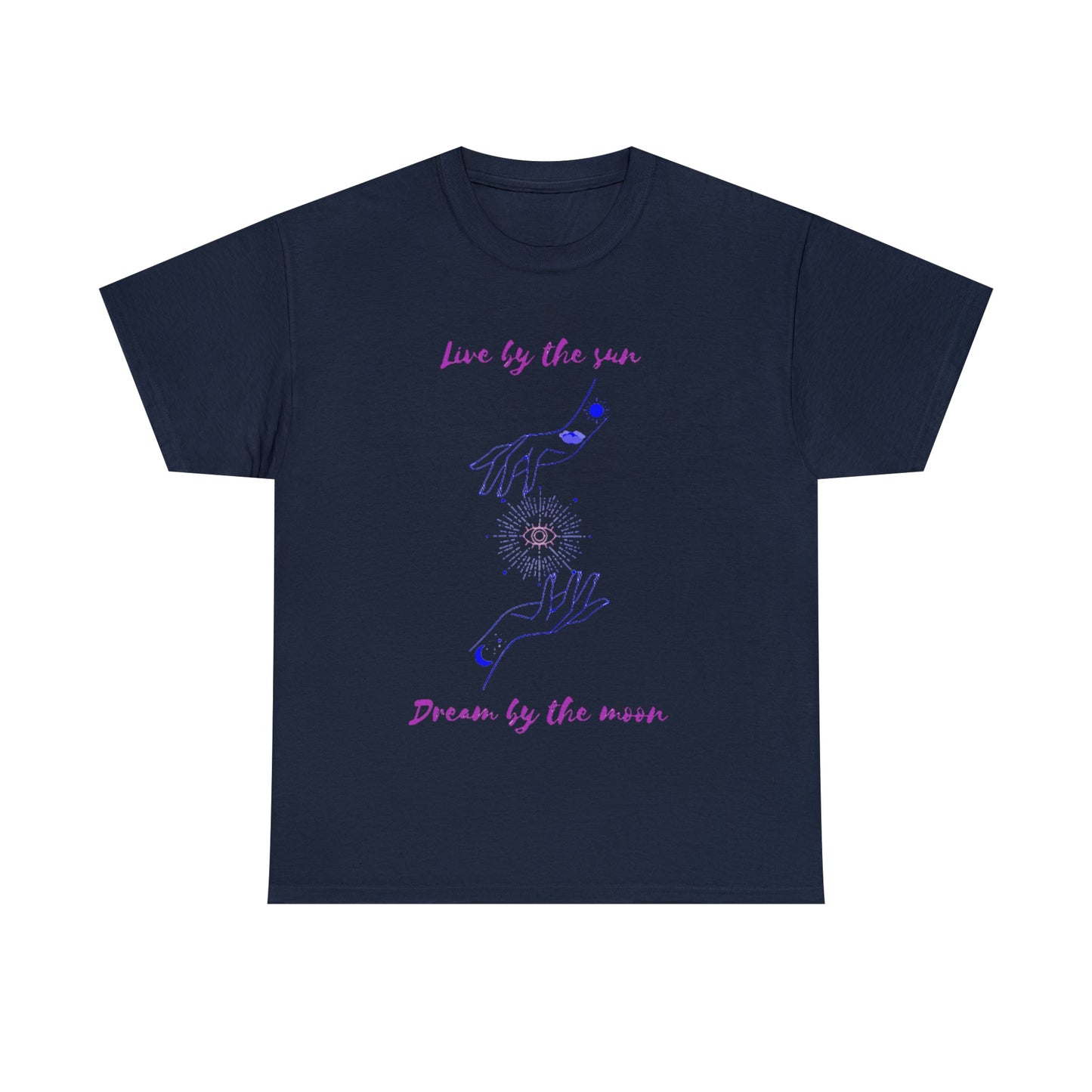 Live By The Sun Dream By The Moon Tee ShirtT - ShirtVTZdesignsNavyScelestialCrew neckDTG