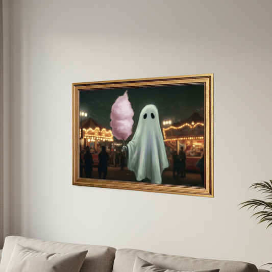 Ghost at Carnival Framed Canvas