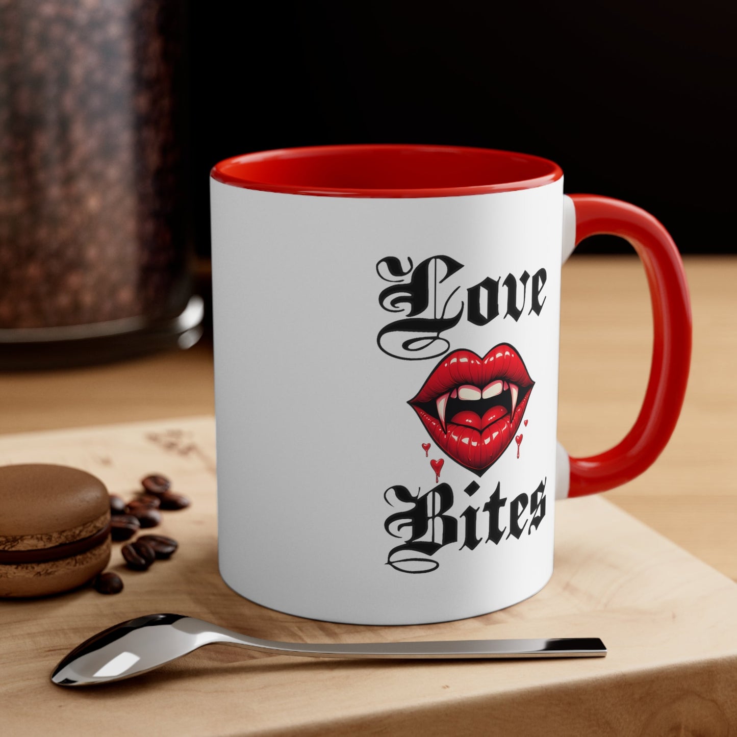 Love Bites Accent Coffee Mug, 11ozMugVTZdesignsRed11oz11 oz11ozaccent mug