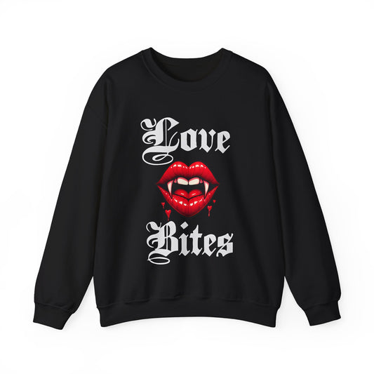 Love Bites Pullover Crewneck SweatshirtSweatshirtVTZdesignsSBlackclothingCrew neckDTG