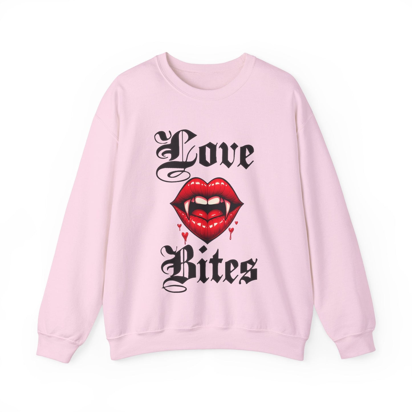 Love Bites Pullover Crewneck SweatshirtSweatshirtVTZdesignsSLight PinkclothingCrew neckDTG