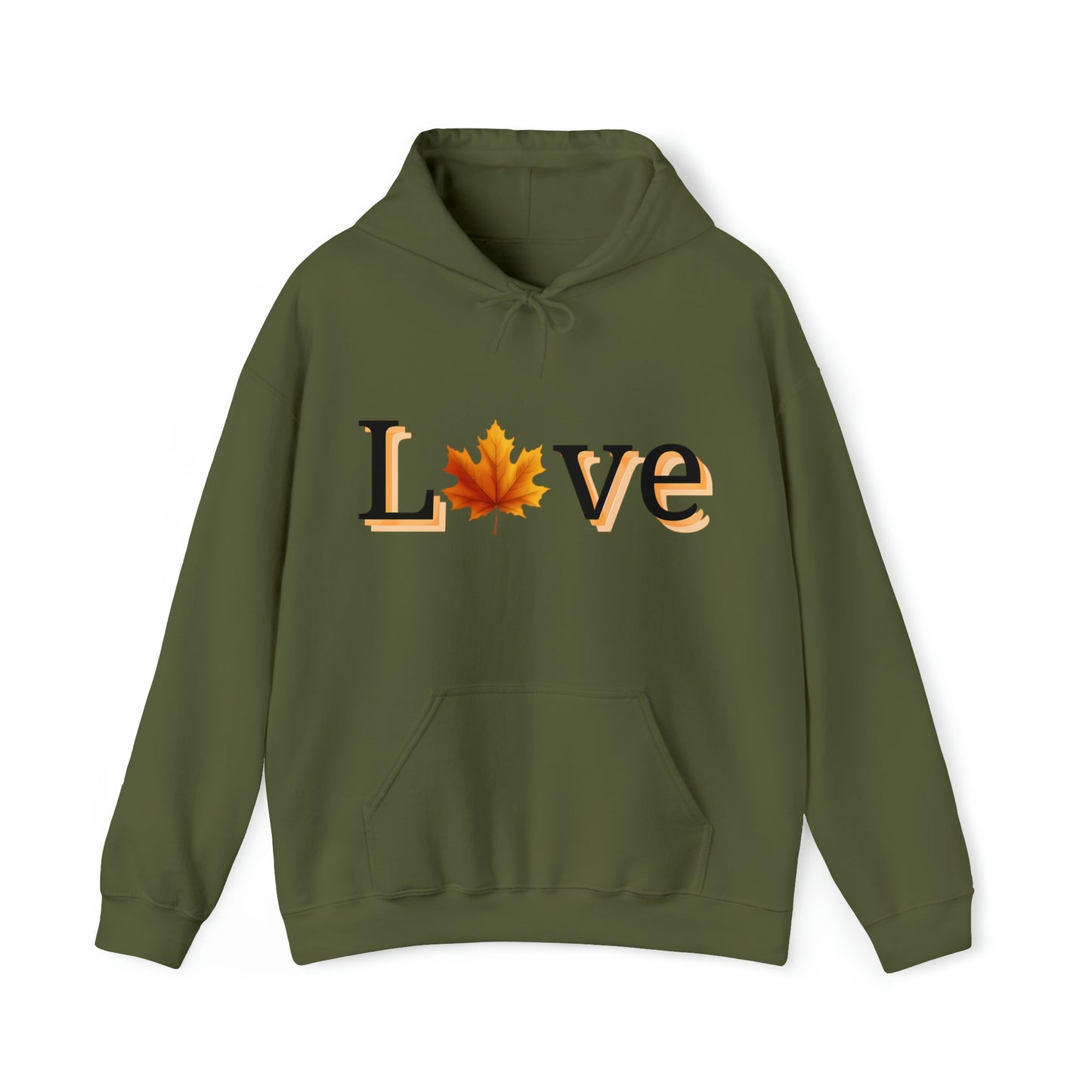 Love Fall HoodieHoodieVTZdesignsMilitary GreenSautumnDTGhooded