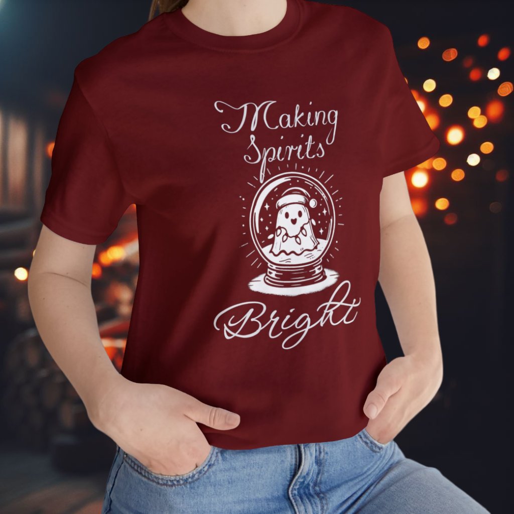 Making Spirits Bright Short Sleeve Tee ShirtT - ShirtVTZdesignsCardinalXSchristmasclothingCotton