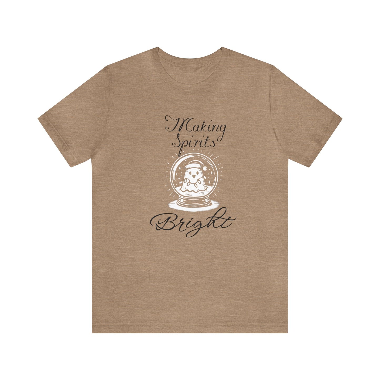 Making Spirits Bright Short Sleeve Tee ShirtT - ShirtVTZdesignsHeather TanXSchristmasclothingCotton